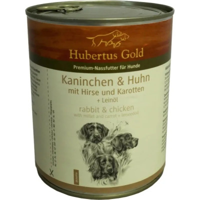 Консерви для собак Hubertus Gold Kaninchen & Huhn, кролик та курка з пшоном і морквою