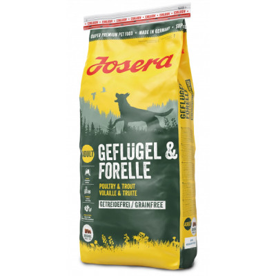 Сухий беззерновий корм для дорослих собак Josera Geflugel & Forelle з птицею і фореллю