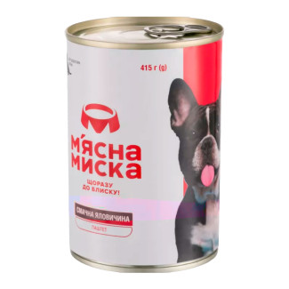 Паштет для дорослих собак М'ясна миска з яловичиною, 800 г