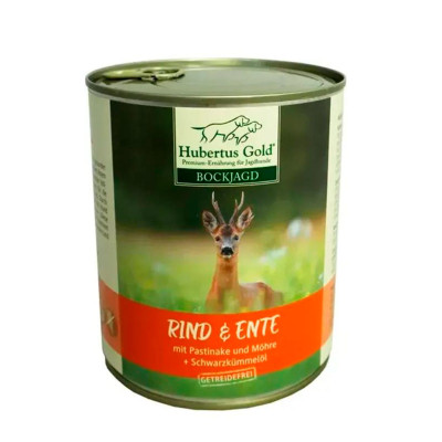 Консерви для собак Hubertus Gold Rind & Ente, яловичина та качка з пастернаком, морквою та олією чорного кмину