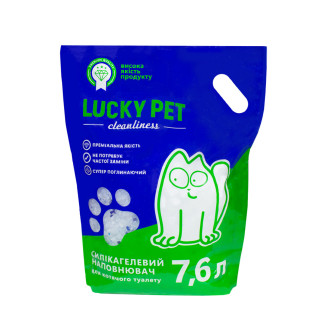 Наповнювач силікагелевий  Lucky Pet  для котячого туалету, 7.6 л