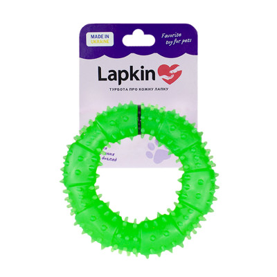 Іграшка Lapkin кільце з шипами для собак зелений