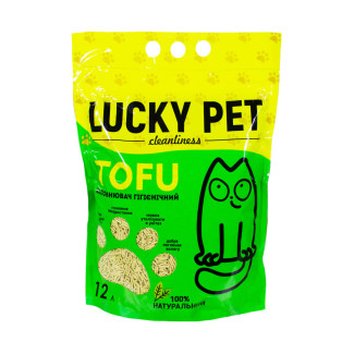 Наповнювач Lucky Pet з тофу для котячого туалету, з ароматом м'яти, 12 л