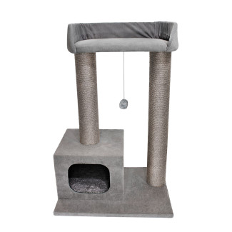 Дряпка Lucky Pet будинок "Грот-Хаус" сезаль сіра , тканина сіра, 44х57х82.5 см