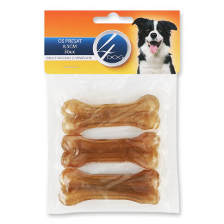 Упаковка ласощів для собак 4Dog пресована кістка (3 шт х 8.5 см), 100 г