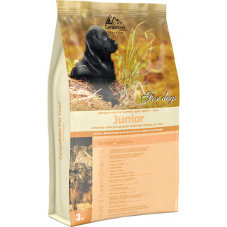 Сухий корм для цуценят від 1 місяця до 1 року Carpathian Pet Food Junior з куркою, скумбрією та сухим молоком, 12 кг
