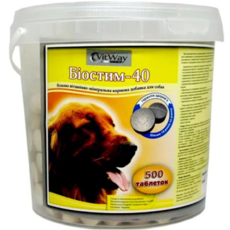 Білкова вітамінно-мінеральна добавка для собак "БІОСТИМ-40", 500 таб